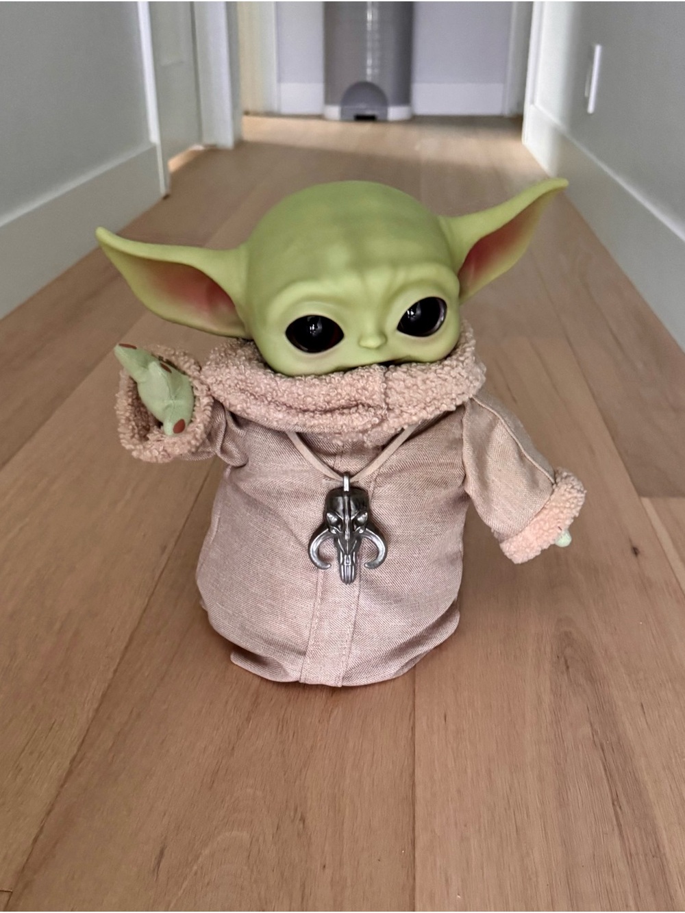Baby Yoda Figure in Green with Beige Robe